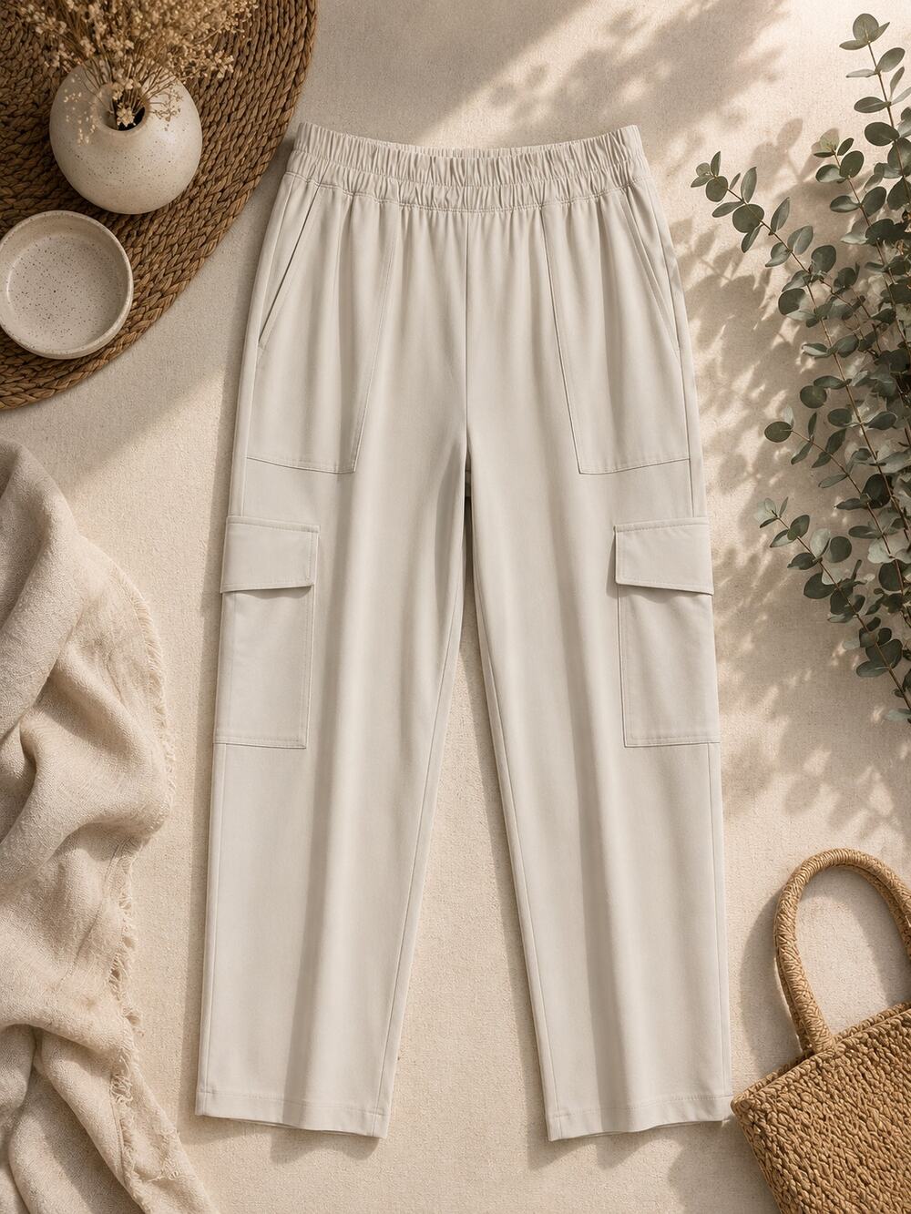 Old Navy Go-Dry Warp-Knit Nylon Tapered Jogger Pants Savanna Beige Gorp Size M